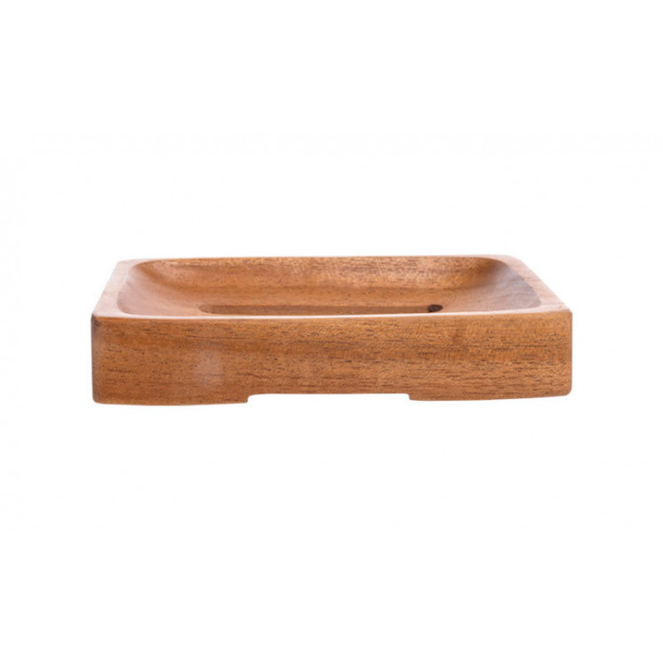 Porte-savon rectangulaire en bois de neem