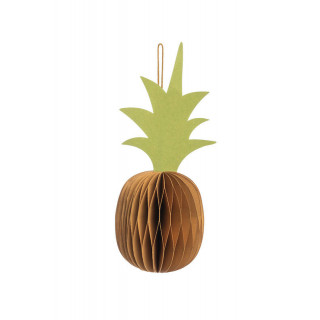 Ananas à suspendre, en papier plié, avec sa cordelette