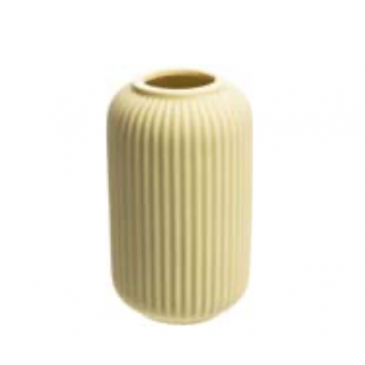 Vase en porcelaine "douce brise" coloris jaune pâle, petit format.