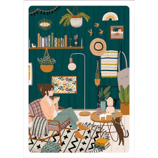 Affiche A4 illustrée "Cosy"