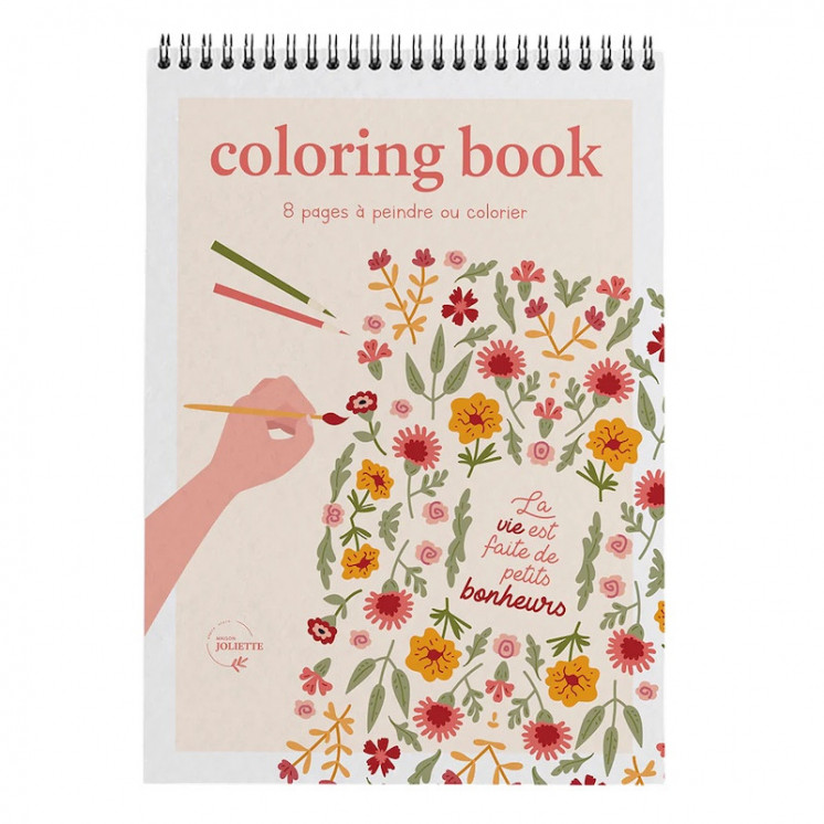 Carnet de coloriage format A4 : petits bonheurs