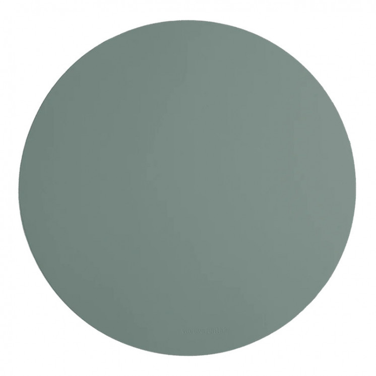 Set de table rond Vacavaliente® en cuir recyclé coloris Vert eucalyptus