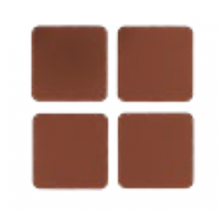 Set de 4 dessous de verre carrés Vacavaliente® en cuir recyclé coloris Marron cacao