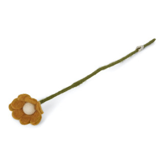 Anémone en laine jaune