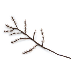 Grande branche en laine avec baies blanches