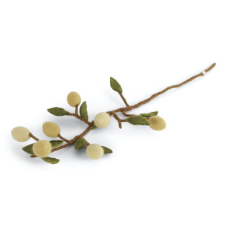 Grande branche de Citronnier en laine avec fruits et feuilles