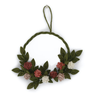 Couronne de fleurs d'artichauds en laine