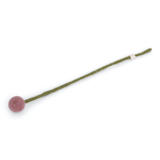 Fleur boule en laine 2cm coloris bois de rose