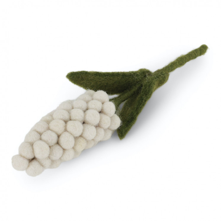 Mini jacinthe en laine blanche