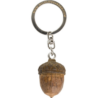 Porte-clé gland en bois sculpté et peint à la main