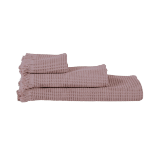 Drap de bain nid d'abeille coloris Pétale.