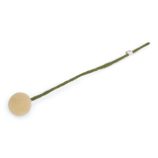 Fleur boule en laine 3cm coloris jaune clair