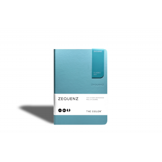 Carnet Zequenz COLOR format B6 coloris Turquoise (couverture soft touch et marque-page aimanté intégré).