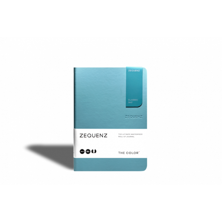 Carnet Zequenz COLOR format B6 coloris Turquoise (couverture soft touch et marque-page aimanté intégré).