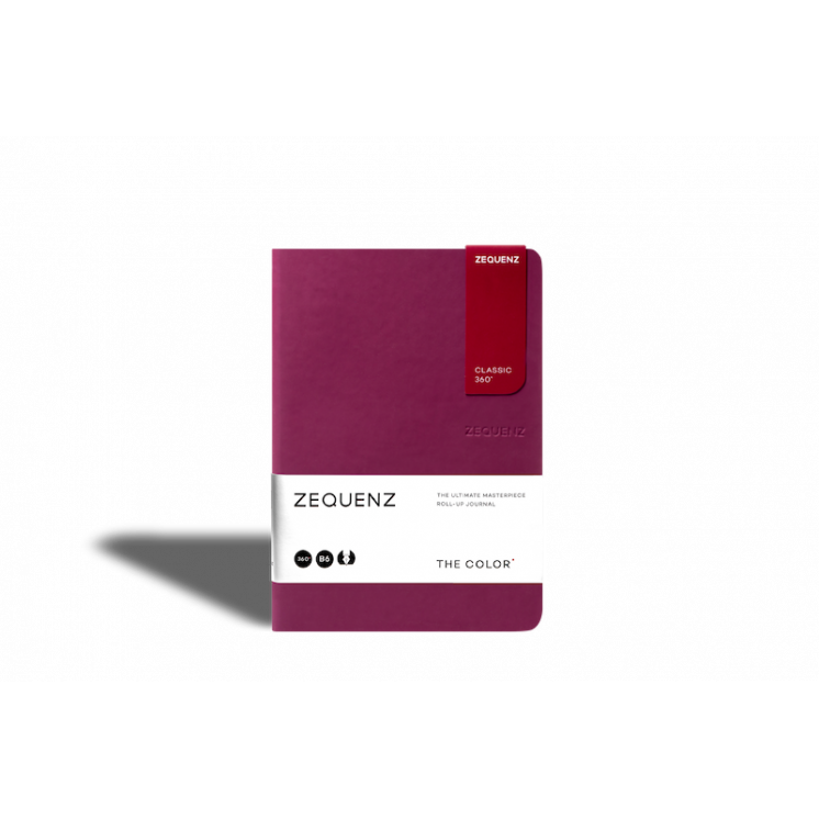Carnet Zequenz COLOR format B6 coloris Berry (couverture soft touch et marque-page aimanté intégré).