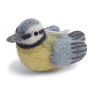 Petite mésange bleue en laine