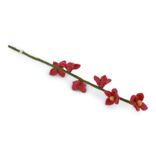 Branche en laine avec fleurs rose pastèque Gry & Sif
