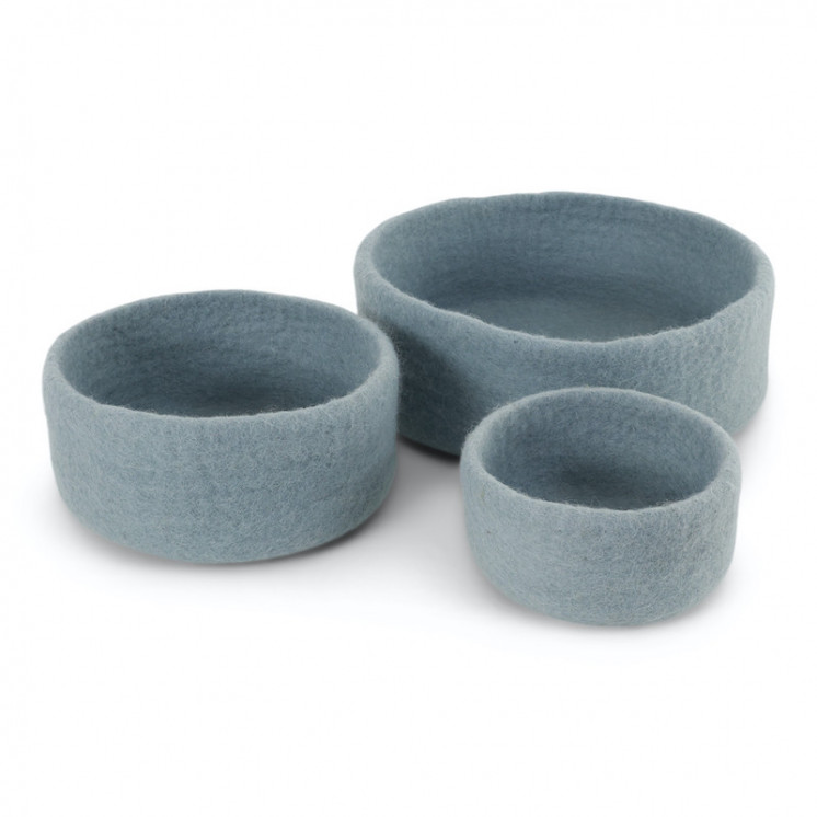 Panier en laine Bleu ciel - Petit