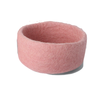 Panier en laine coloris rose clair, petit format Gry & Sif