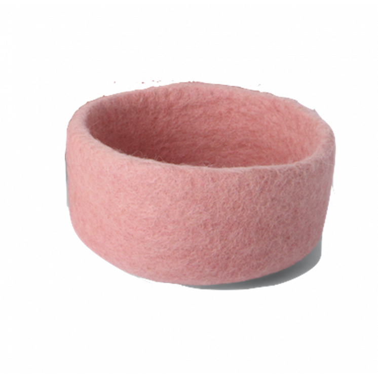Panier en laine coloris rose clair, petit format Gry & Sif