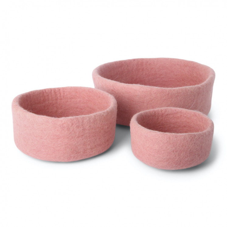 Panier en laine Rose clair - Petit