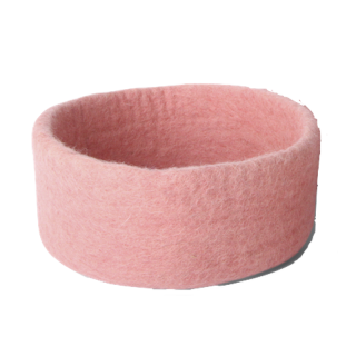 Panier en laine coloris rose clair, moyen format Gry & Sif