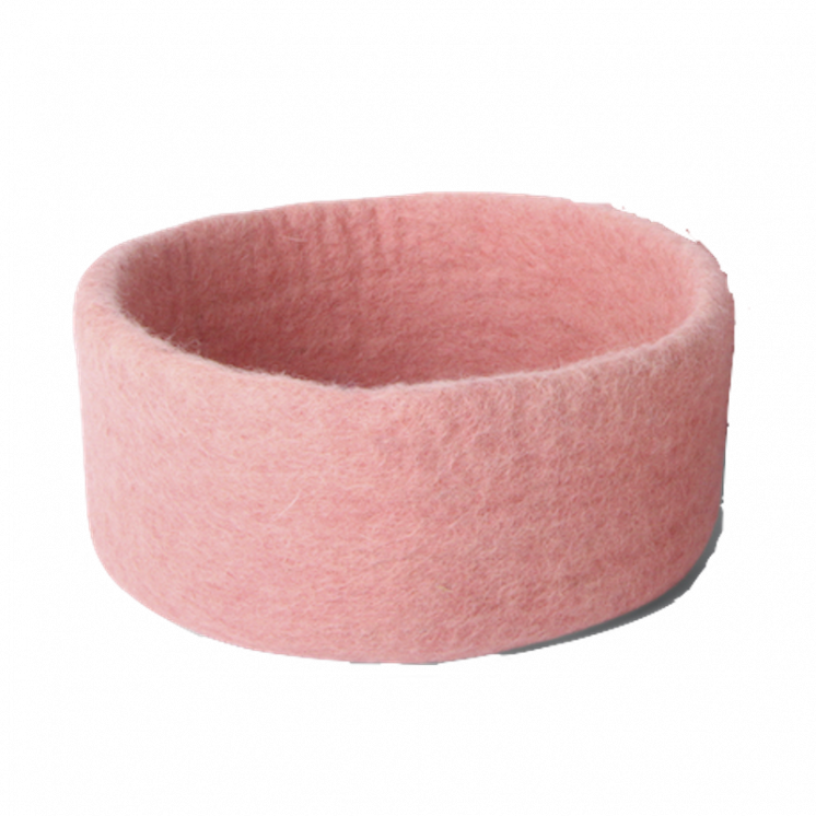 Panier en laine coloris rose clair, moyen format Gry & Sif