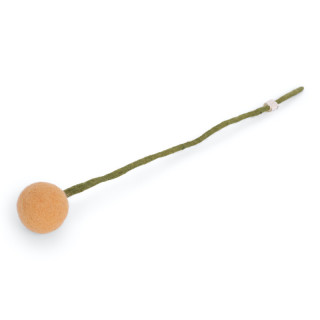 Fleur boule en laine 3cm coloris Orange abricoté Gry & Sif