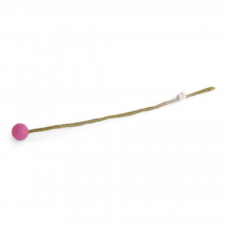 Fleur boule en laine 2cm coloris rose vif Gry & Sif