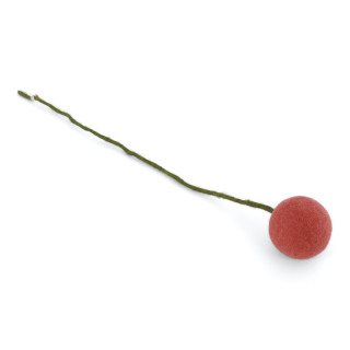 Fleur boule en laine 7cm (format XL) coloris Corail Gry & Sif
