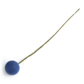 Fleur boule en laine 7cm (format XL) coloris Bleu roi Gry & Sif