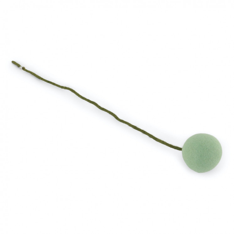 Fleur boule en laine 7cm (format XL) coloris Vert clair Gry & Sif