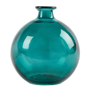 Vase rond en verre coloris turquoise