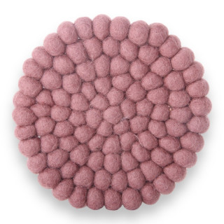 Dessous de verre en laine coloris vieux rose