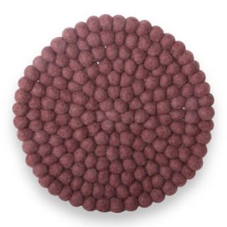 Dessous de plat en laine coloris prune