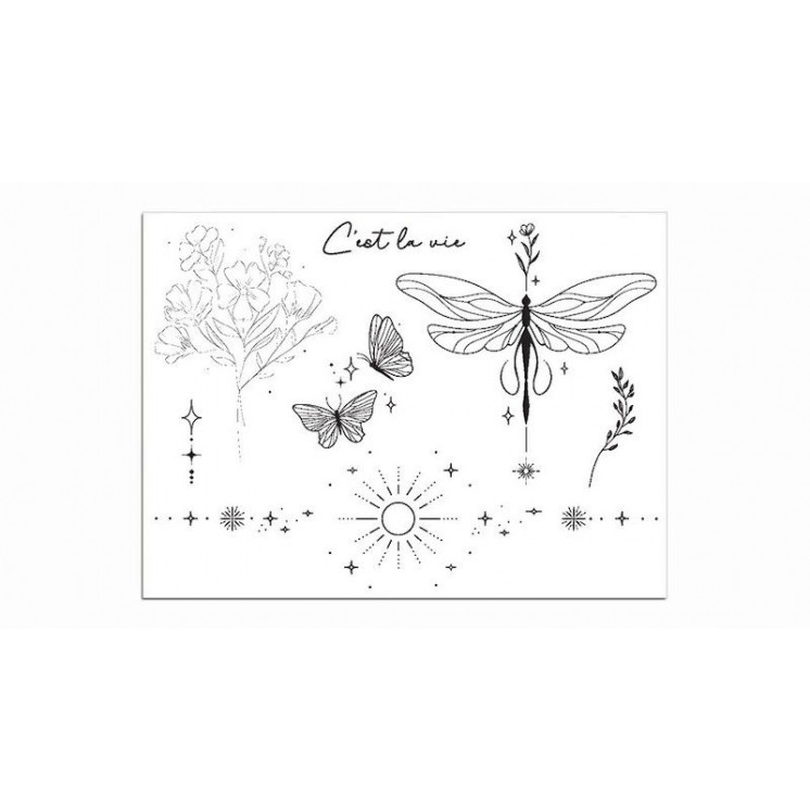Planche de tattoos éphèmeres, motifs Floralia