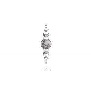 Tattoo éphèmere, motif noir Etapes lunaires