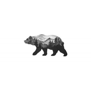 Tattoo éphèmere, motif Ours avec montagnes et sapins