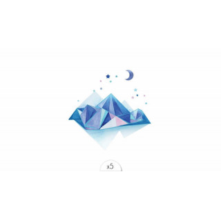 Tattoo éphèmere, motif Montagne bleue géométrique