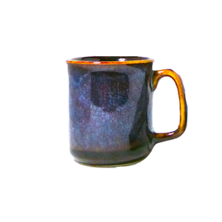 Mug en procelaine émaillée, coloris bleu nuit