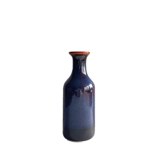 Mini vase en procelaine émaillée, coloris bleu nuit