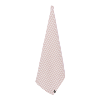 Torchon Piana à petit carreaux, mélange lin et coton, coloris Pétale.