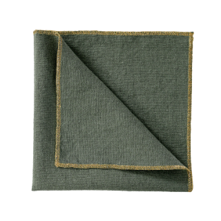 Serviette de table "Verone" en lin et coton coloris Kaki.