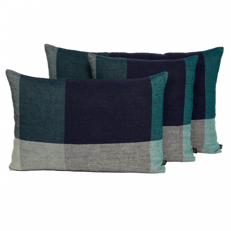 Coussin en lin Saporo coloris Encre, forme carrée