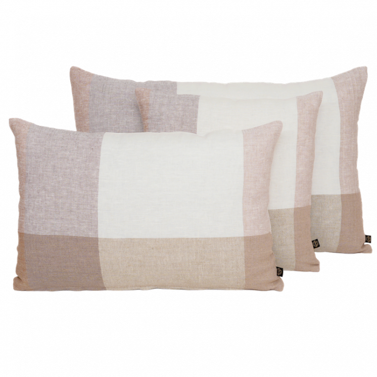Coussin en lin Saporo coloris Pétale, forme carrée