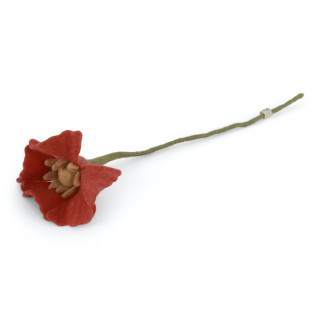 Grande fleur de coquelicot en laine couleur Corail Gry & Sif
