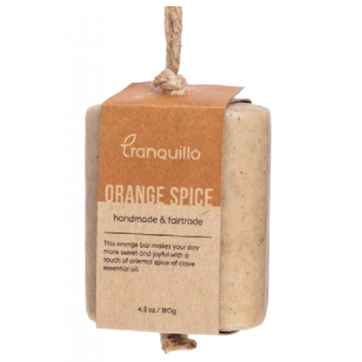 Savon avec cordelette parfum orange épicée