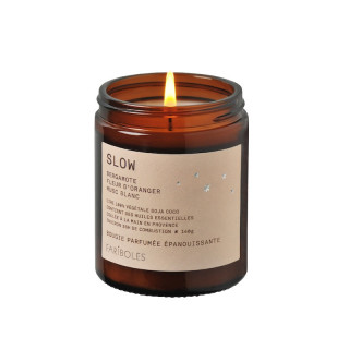 Bougie artisanale parfumée de la marque française Fariboles, parfum Slow