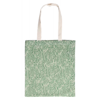 Sac Tote bag couleur verte avec motif feuilles blanches
