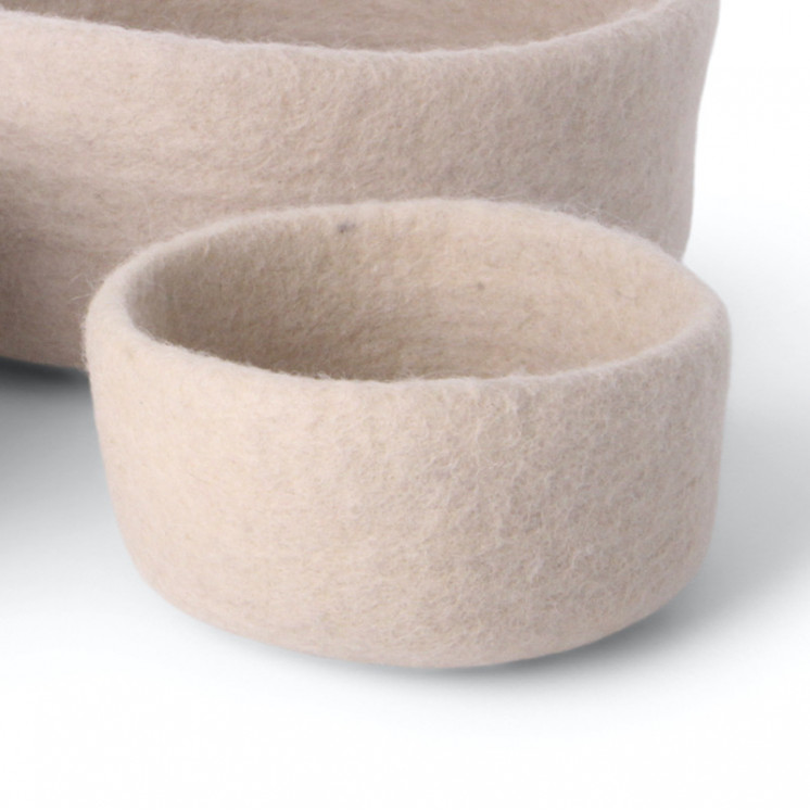 Panier en laine coloris beige, petit format Gry & Sif